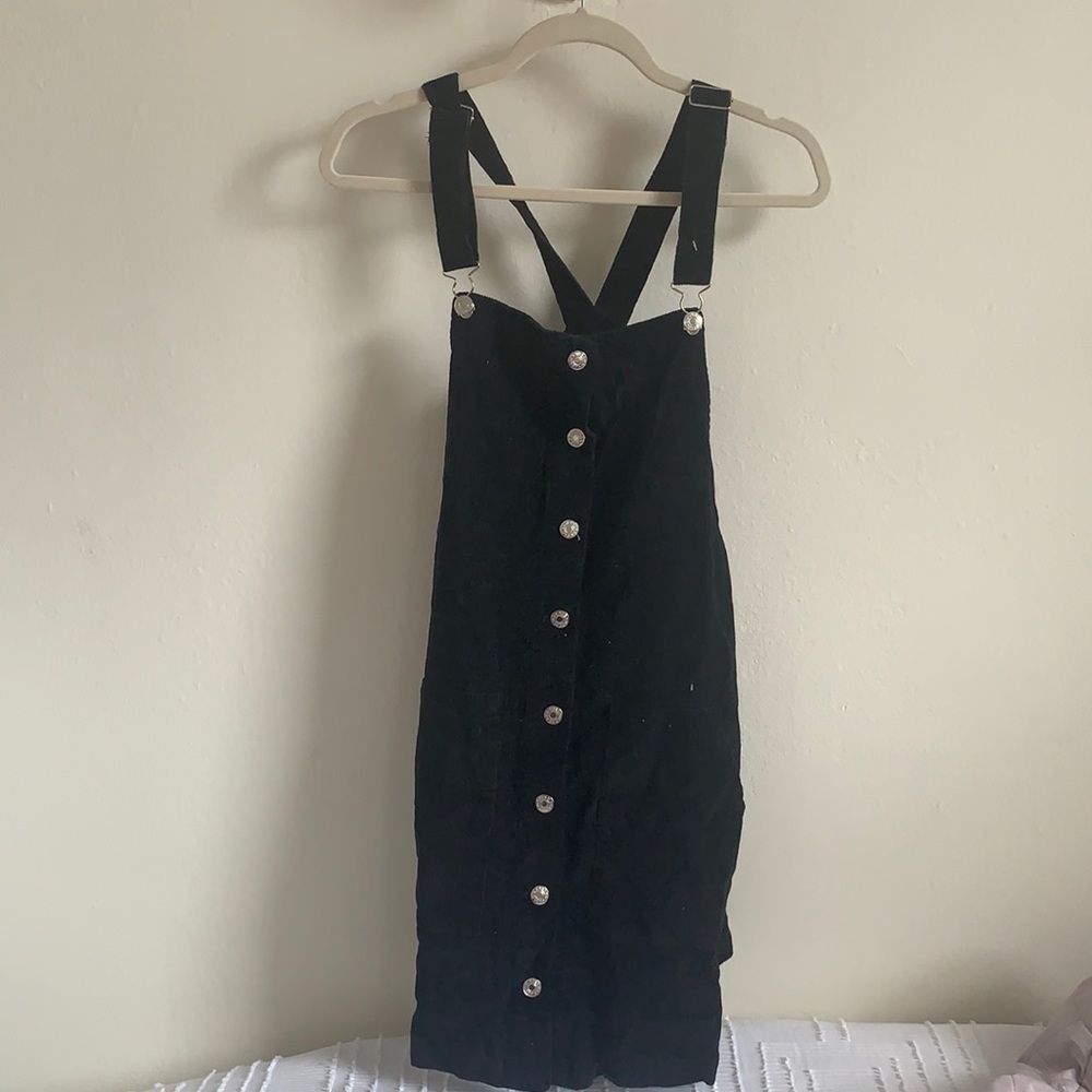Black courdory overall dress w/ adjustable straps